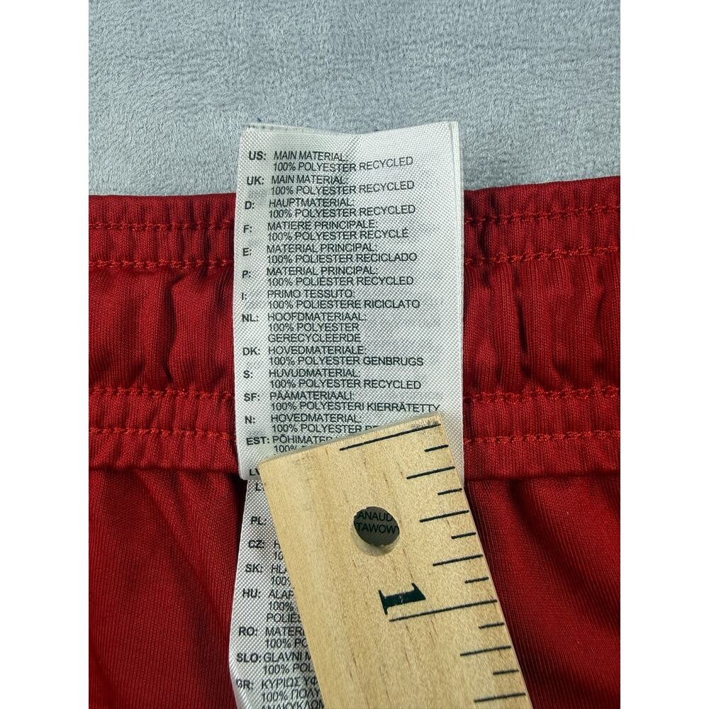 Adidas Embroidered Climalite Men's Shorts L Red 3-Stripe Athletic Gym 7” Inseam - Picture 6 of 11